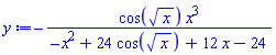 -cos(x^(1/2))*x^3/(-x^2+24*cos(x^(1/2))+12*x-24)