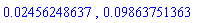 0.2456248637e-1, 0.9863751363e-1