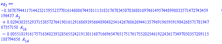 -.3678794411714423215955237701614608674458111310317678345078368016974614957448998033571472743459196437*A[3]+0.2943035529371538572764190161291686939566489048254142676062694413579691965959198426857178194767357150e-1*A[16]-0.5518191617571634823932856552421913011687166965476517517617552025461922436173497050357209115188794656e-2*A[14]