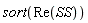 sort(Re(SS))