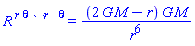 `R `^r*``^theta*` `^r*`  `^theta = (2*G*M-r)*G*M/r^6