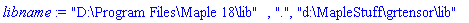 "D:\Program Files\Maple 18\lib", ".", "d:\MapleStuff\grtensor\lib"