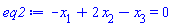 -x[1]+2*x[2]-x[3] = 0