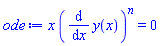x*(diff(y(x), x))^n = 0