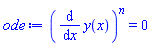 (diff(y(x), x))^n = 0