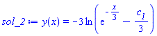 y(x) = -3*ln(exp(-(1/3)*x)-(1/3)*c__1)