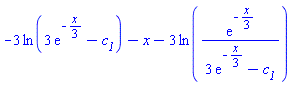 -3*ln(3*exp(-(1/3)*x)-c__1)-x-3*ln(exp(-(1/3)*x)/(3*exp(-(1/3)*x)-c__1))