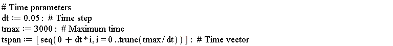 dt := 0.5e-1; tmax := 3000; tspan := [seq(0+dt*i, i = 0 .. trunc(tmax/dt))]