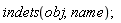 indets(obj, name)