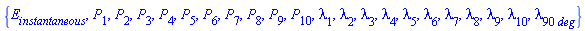 {E[instantaneous], P[1], P[2], P[3], P[4], P[5], P[6], P[7], P[8], P[9], P[10], lambda[1], lambda[2], lambda[3], lambda[4], lambda[5], lambda[6], lambda[7], lambda[8], lambda[9], lambda[10], lambda[90*deg]}