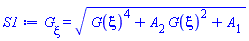 diff(G(xi), xi) = (G(xi)^4+A[2]*G(xi)^2+A[1])^(1/2)