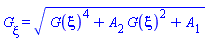 diff(G(xi), xi) = (G(xi)^4+A[2]*G(xi)^2+A[1])^(1/2)