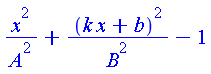 x^2/A^2+(k*x+b)^2/B^2-1