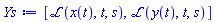 [laplace(x(t), t, s), laplace(y(t), t, s)]