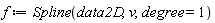 f := Spline(data2D, v, degree = 1)