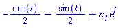 -(1/2)*cos(t)-(1/2)*sin(t)+c__1*exp(t)
