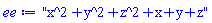 "x^2+y^2+z^2+x+y+z"