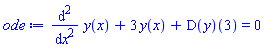 diff(diff(y(x), x), x)+3*y(x)+(D(y))(3) = 0