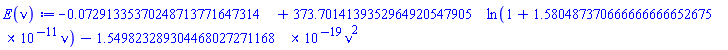 -0.7291335370248713771647314e-1+373.7014139352964920547905*ln(1+0.1580487370666666666652675e-10*nu)-0.1549823289304468027271168e-18*nu^2