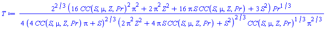 (1/4)*2^(2/3)*(16*CC(S, mu, Z, Pr)^2*Pi^2+2*Pi^2*Z^2+16*Pi*S*CC(S, mu, Z, Pr)+3*S^2)*Pr^(1/3)/((4*CC(S, mu, Z, Pr)*Pi+S)^(2/3)*(2*Pi^2*Z^2+4*Pi*S*CC(S, mu, Z, Pr)+S^2)^(2/3)*CC(S, mu, Z, Pr)^(1/3)*Pi^(2/3))