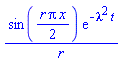 sin((1/2)*r*Pi*x)*exp(-lambda^2*t)/r