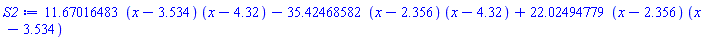 11.67016483*(x-3.534)*(x-4.32)-35.42468582*(x-2.356)*(x-4.32)+22.02494779*(x-2.356)*(x-3.534)