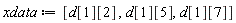 xdata := [d[1][2], d[1][5], d[1][7]]