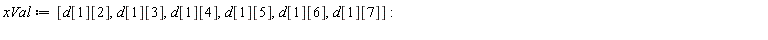 xVal := [d[1][2], d[1][3], d[1][4], d[1][5], d[1][6], d[1][7]]