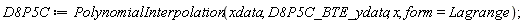 D8P5C := PolynomialInterpolation(xdata, D8P5C_BTE_ydata, x, form = Lagrange)
