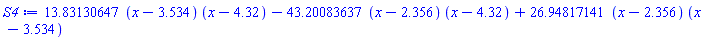 13.83130647*(x-3.534)*(x-4.32)-43.20083637*(x-2.356)*(x-4.32)+26.94817141*(x-2.356)*(x-3.534)