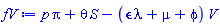 p*pi+theta*S-(epsilon*lambda+mu+phi)*V