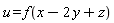 u = f(x-2*y+z)