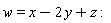 w = x-2*y+z