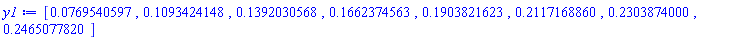 [0.769540597e-1, .1093424148, .1392030568, .1662374563, .1903821623, .2117168860, .2303874000, .2465077820]