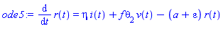 diff(r(t), t) = eta*i(t)+f*theta[2]*v(t)-(a+epsilon)*r(t)