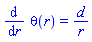 diff(theta(r), r) = d/r