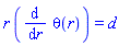 r*(diff(theta(r), r)) = d