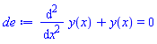 diff(diff(y(x), x), x)+y(x) = 0