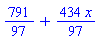 791/97+(434/97)*x