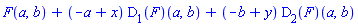 F(a, b)+(-a+x)*(D[1](F))(a, b)+(-b+y)*(D[2](F))(a, b)