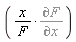 "(x/(F)*(&PartialD;F)/(&PartialD;x))"