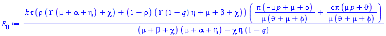 k*tau*(rho*(Upsilon*(mu+alpha+eta)+chi)+(1-rho)*(Upsilon*(1-q)*eta+mu+beta+chi))*(pi*(-mu*p+mu+phi)/(mu*(vartheta+mu+phi))+epsilon*pi*(mu*p+vartheta)/(mu*(vartheta+mu+phi)))/((mu+beta+chi)*(mu+alpha+eta)-chi*eta*(1-q))