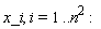 x_i, i = 1 .. n^2