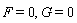 F = 0, G = 0