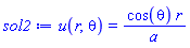 u(r, theta) = cos(theta)*r/a