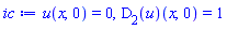u(x, 0) = 0, (D[2](u))(x, 0) = 1
