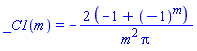 _C1(m) = -2*(-1+(-1)^m)/(m^2*Pi)
