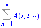 Sum(A(x, t, n), n = 1 .. 8)