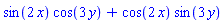 sin(2*x)*cos(3*y)+cos(2*x)*sin(3*y)