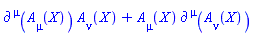 Physics:-d_[`~mu`](A[mu](X), [X])*A[nu](X)+A[mu](X)*Physics:-d_[`~mu`](A[nu](X), [X])